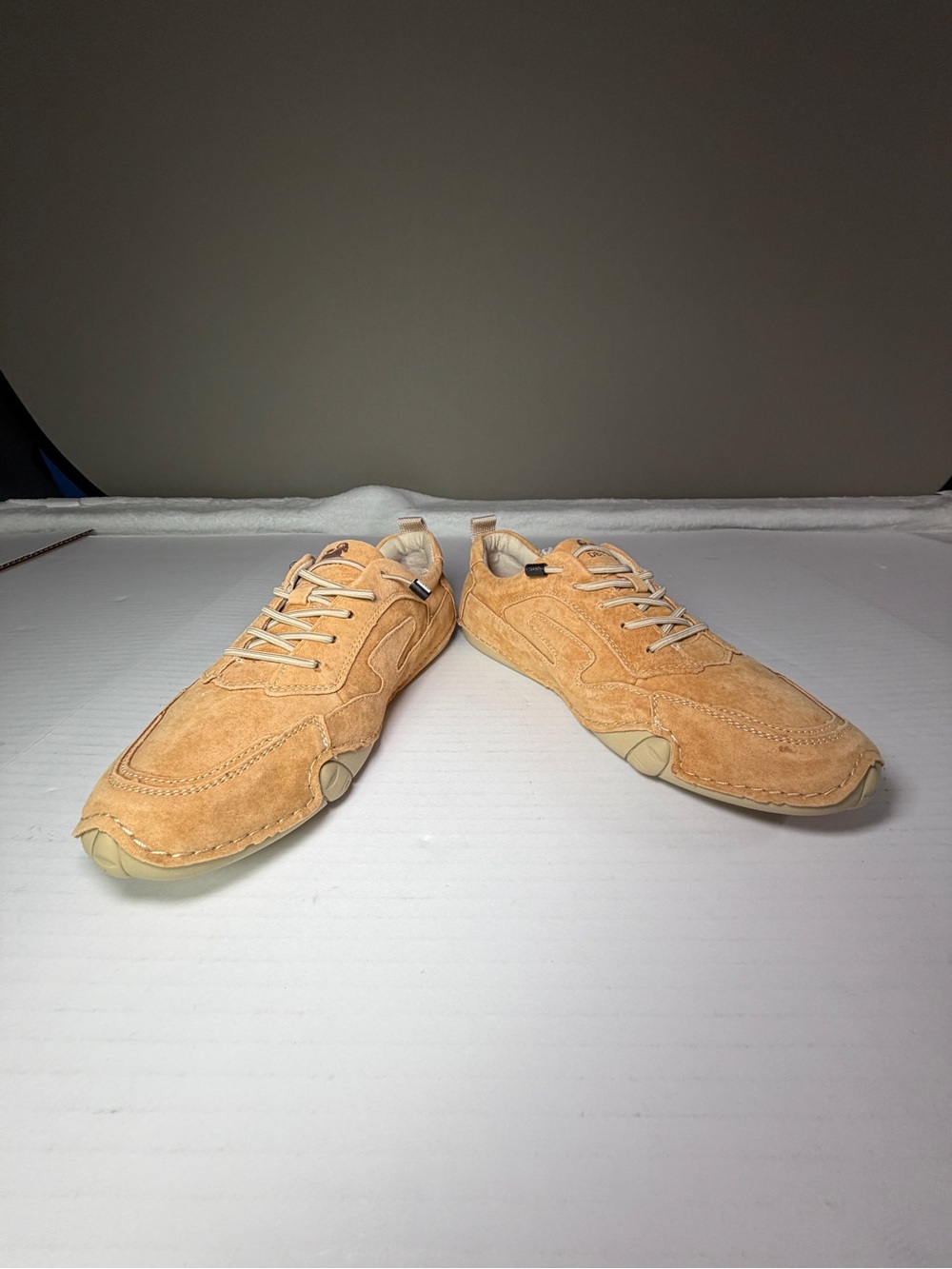 DBECK Barefoot Minimalist Suede Shoes Tan Zero Drop Wide Toe Box 43 hiking aus